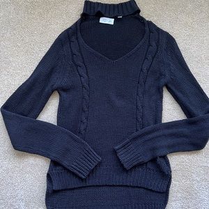 Black choker neck sweater